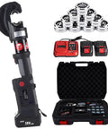 Heavy Duty Electric Hydraulic Cable Lug Crimping Machine 120KN With LCD Display Battery Powered Terminal Pliers And 12 Dies set with charger and case
