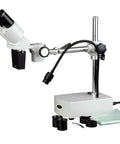 Pro Grade Binocular Stereo Microscope With Long Working Distance Boom Arm For Big Jobs Like Circuit Boards And Dental Appliances With Interchangeable WF10x And WF20x Eyepieces For Sharp Precise Inspection, boom arm view
