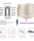 40 Foot LED UV Black Light System With 120 UV LEDs 8 Modes Flexible String Fixtures shown with remote control