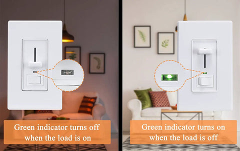 Smart Dimmer Switch That Jumps With Alexa And Google Home, No Hub Needed, 2.4GHz WiFi, showing green indicator status