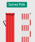 Heavy Duty Aluminum Survey Pole And Measuring Rod Built Tough For Site Marking with red and white segments in carrying case.