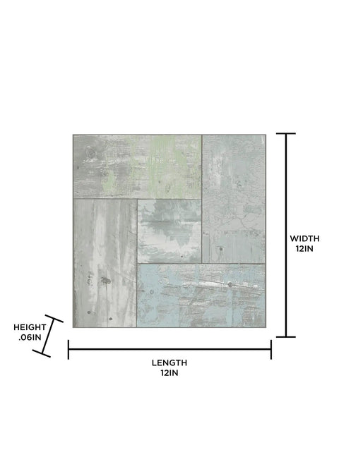 Diagram of Boardwalk Peel And Stick Floor Tiles In Grey Easy Install No Grout Needed Durable Virgin Vinyl With Textured Low Lustre Finish