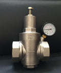 Heavy Duty 304 Stainless Steel Water Pressure Regulator With Gauge Built Tough Piston Design For Steady Flow No Fuss Setup Rust Resistant Dn15 To Dn50 Pipe Sizes showing DN50 regulator with pressure gauge.