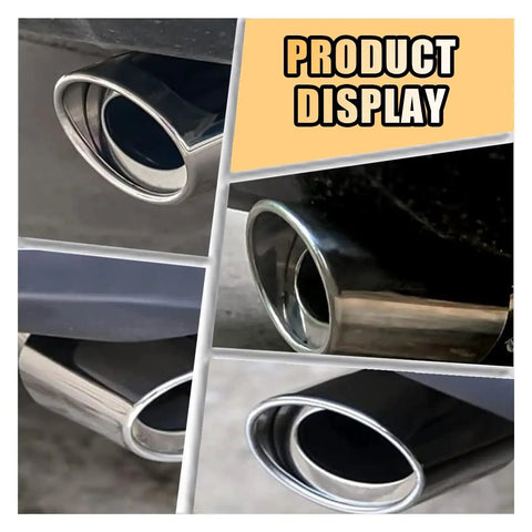 Dope Stainless Steel Exhaust Tip For Cars, 2.5 Inch Inlet, 3.3 Inch Outlet, Adjustable Chrome Plated Finish Tailpipe Upgrade