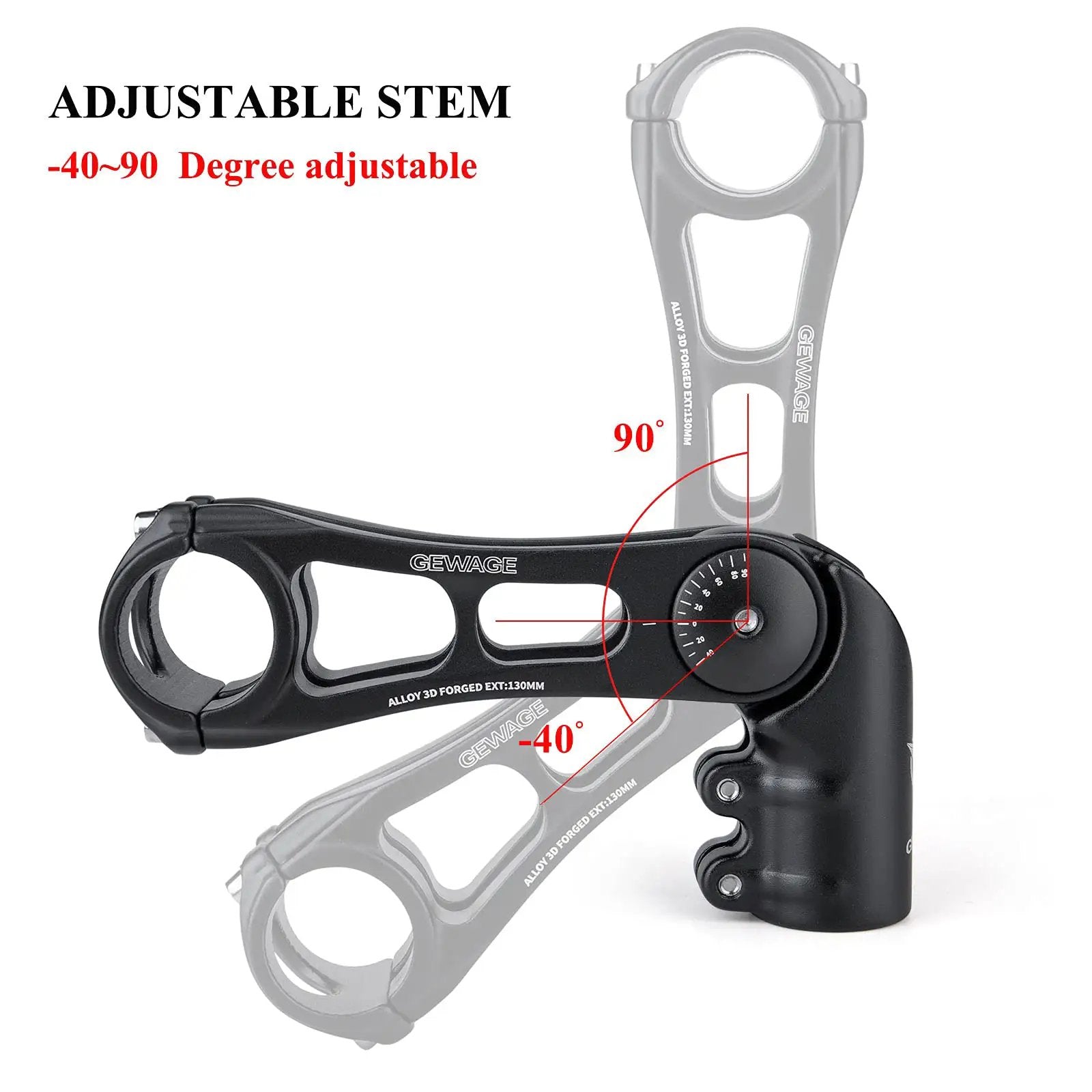 130 Degree Adjustable Dialed In Bicycle Stem ✓