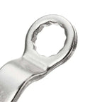 Close-up of Double Headed Sheet Metal Nibbler Cutter For Drills with silver metal finish showing the attachment point.