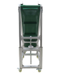 Front view of Electric Inclined Climbing Conveyor Belt With Baffle, Heavy Duty Industrial Belt Conveyor System, 78.7 By 11.8 Inch Aluminum PVC Belt, 110V, 250W Motor, Height Adjustable