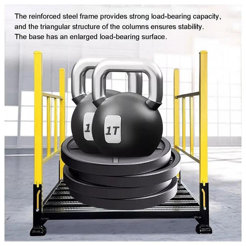 Heavy Duty Steel Pallet Rack Built Rock Solid For Warehouses Stackable Industrial Storage Frame With Folding Guardrails showing weights and load capacity.