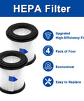 4 Pack HEPA Filter With Mesh Replacement For INSE N5S N5T S6T S6P Pro Cordless Vacuum Cleaner Compatible With N500 Series