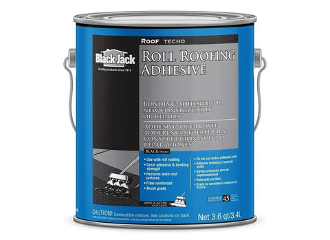 Roll Roof Adhesive For Bonding Sheets, Brushable Asphalt Based Liquid Roofing Glue, No Heating Needed, 3.6 Quart can