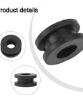 Complete Rubber Grommet Kit For Motorcycle Fairings, 10 Flexible Grommets That Fit Upper Middle Lower And Tail Cowls, black rubber grommet close-up