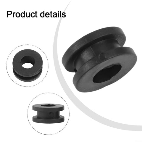 Complete Rubber Grommet Kit For Motorcycle Fairings, 10 Flexible Grommets That Fit Upper Middle Lower And Tail Cowls, black rubber grommet close-up
