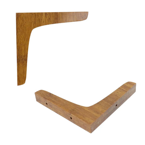 Sturdy Wooden Shelf Brackets Set For Wall Mounts With L Shaped Triangle Shelving Brackets Includes Mounting Screws 5.12 Inch By 5.12 Inch Dark Brown Built To Last Easy Install No Fuss Space Saving image
