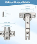 Slick Self Closing Corner Cabinet Hinges For Lazy Susan Doors With Smooth Zero Slam Soft Close Action Easy Install dimensions and detail.