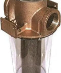 ARG-750 Series 3/4 Inch Raw Water Strainer with stainless steel basket in transparent casing for marine setups