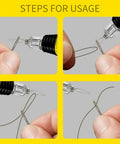 Steps for using Two Pack LED Needle Threader With Light For Sewing Illuminated Manual Threader With Pinhole Visibility