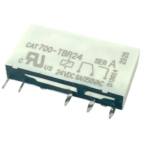 Close-up of 15 Pack 24VDC 6A 250VAC 5 Pin Relay Workhorse with detailed pin view and markings.