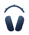 Premium Replacement Ear Pads And Headband Cushions For Over Ear Headsets Performance Knit Breathable Sweatproof Workout Gear navy ear pads and headband top view