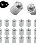 Hella Tough Stainless Steel Ball Plungers 0.24 Inch Diameter 20 Pack heavy duty ball bearing plunger pins arranged in a grid.