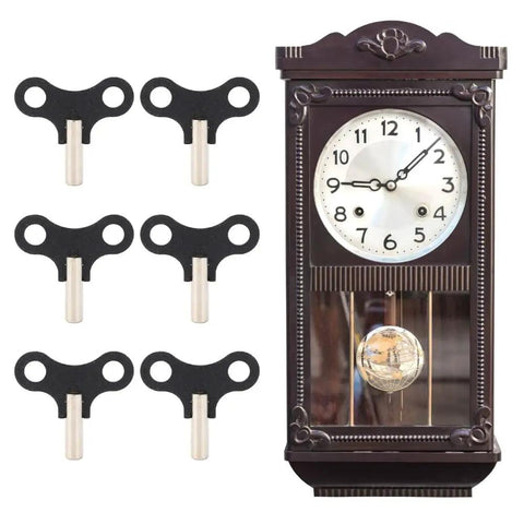 Six Pack Two Inch Steel Clock Winding Keys For Floor Clocks Durable Precision Replacement Parts next to wall clock