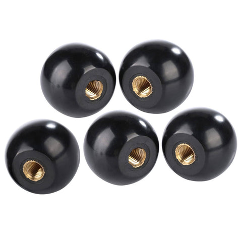 Five Pack Black Round Ball Knobs With M8 Female Thread 32mm Diameter Bakelite Lever Knobs For Machinery Replacement Part And Tool Lever Handles