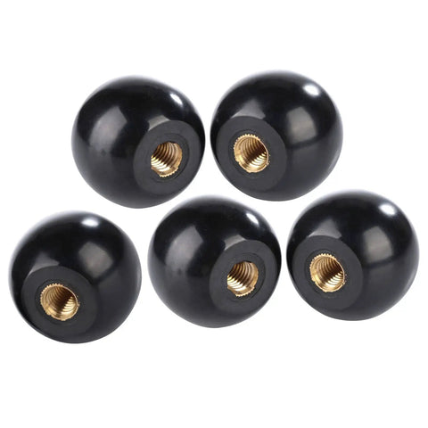 M8 Female Thread Ball Knob Set 5 Pack 32mm Diameter Polished Bakelite Round Machine Knobs for Handles and Tool Replacement