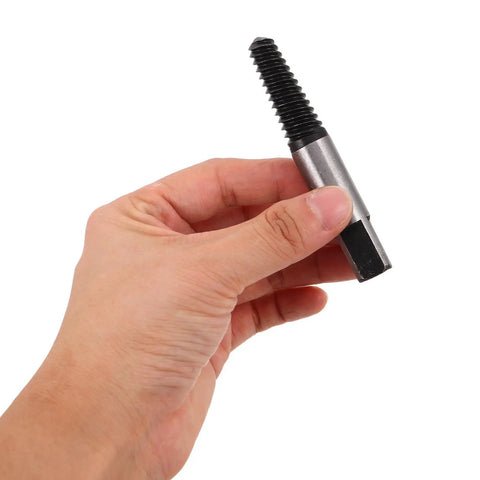 Hand holding Top Notch Stripped Screw Tap Extractor Set With 8 Heavy Duty Broken Bolt Removers for damaged fasteners