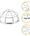 Built Like A Truck Fire Sprinkler Guard Screw Type Cage Cover, round silver steel, protects sprinkler heads from impact damage.