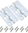 Badass White Trifold Butt Hinges For Cabinet Doors And Wooden Toolboxes Rustproof Iron Hardware with screws included.