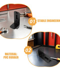 Heavy Duty Two Pack Non Swivel Caster Wheels With L Bracket Side Mount And Quiet Rubber Tires For Speaker Cabinets Tool Boxes And Stage Gear That Roll Smooth And Lock Your Rig For Dead Silent Transport, PVC rubber bracket on a workbench.