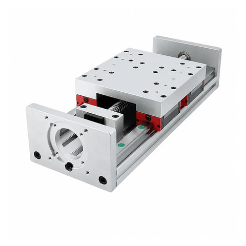 High Performance CNC Linear Slide With SFU1605 Ballscrew And HGR20 HGH20CA Rails For Precision 300mm Stroke Smooth Axis Motion Upgrade, close-up view showing details.