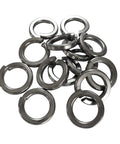 Pile of 14 Pack 304 Stainless Steel Split Lock Washers For 22mm Inner Diameter, 34mm Outer Diameter, 5.61mm Thick