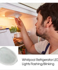 Man installing LED Refrigerator Light Replacement For Freezer And Fridge 4.2W 120VAC Easy Install Bulb Kit