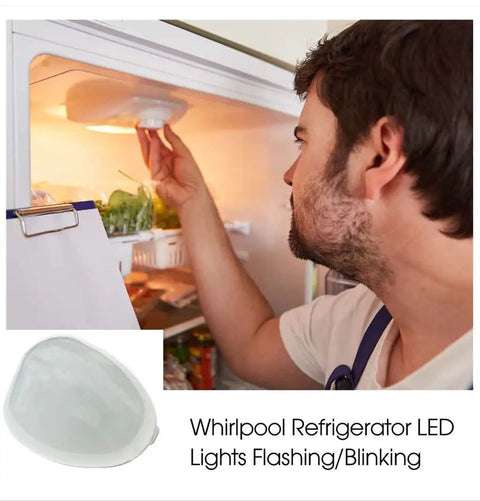 Man installing LED Refrigerator Light Replacement For Freezer And Fridge 4.2W 120VAC Easy Install Bulb Kit