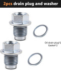 Two Pack Oil Drain Plug Kit With Crush Washer Gasket 32195AA021 803916010 For Forester 2017 2025 Crosstrek 2016 2025 Ascent 2019 2025 Replacement Parts