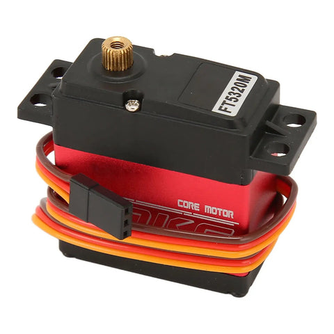 Badass 20Kg Digital Servo With Full Metal Gears And Hella Smooth High Torque Core Motor Featuring Heavy Duty 25T Aluminum Horn. Close-up view.