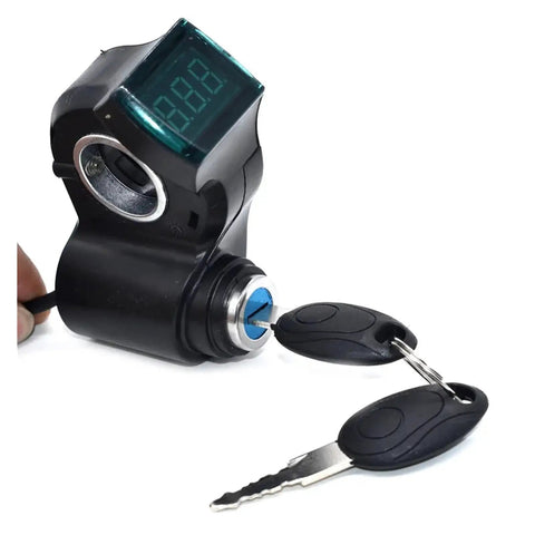 Electric Bicycle Thumb Throttle Voltmeter Digital Voltage Display Switch Power and Key Lock for Ebike and Electric Scooters