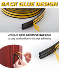 Door Weather Stripping Seal For Windows Self Adhesive Soundproof Insulation Strip Black 66 Feet Easy DIY Draft And Noise Reduction