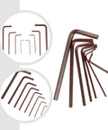 8pcs Mini Hex Key Wrench Set For Phone And Watch Repair 0.7 To 4mm High Hardness Alloy Steel L Shape Allen Keys In Brown Color Super Handy Kit, brown L-shaped wrenches