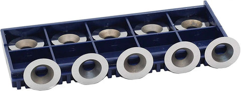 10 Pack 16mm Round Carbide Lathe Inserts For Wood Turning Tools Indexable Replacement Blades With M5x9mm Screws in storage tray.