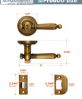 Antique Brass Door Lever Privacy Handle, 1 Pack Zinc Alloy, Fits Most Doors, Built To Last Interior Privacy Thumb Turn Lock dimensions