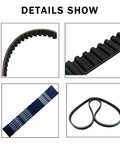 Heavy Duty Aramid Rear Drive Belt With 136 Teeth And 1.5 Inch Width For Harley Tour Models close-up detail of teeth and curvature