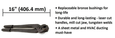16 inch Lightweight HVAC Duct And Sheet Metal Corner Tool Built For Pro Grade Crimping Unbreakable Under Pressure