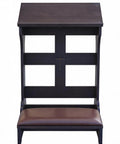 Front view of solid pine wood prayer bench kneeler with cushioned seat for home and church use, featuring durable build and cross accent.