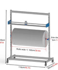 Heavy Duty Workhorse Bubble Wrap Dispenser With Quick Release Cutter And Tension Brake in steel, 155cm tall, designed for 100cm rolls.