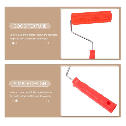 Top Tier Embossing Rubber Paint Roller For Creations That Slay With Epic Wall Textures And Cool Graining Patterns, showing texture and handle.