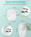 Two Pack Wireless Remote Control Outlet Plugs No Wiring Needed Remote Light Switch Kit dimensions and design features