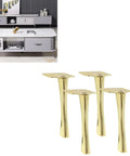 Beefy Heavy Duty Metal Furniture Legs Set For Sofa Cabinet Or Chair Modern Angled Design DIY Replacement Feet in gold finish