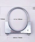 4 Inch Heavy Duty Exhaust U Bolt Clamp Set Saddle Style Muffler U Bolt Clamp Stainless Steel Pack Of 2 Fits 4 Inch OD Exhaust Pipe 102mm U Clamp Pair For Secure Leak Free Connections