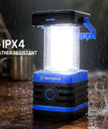 Go-To Solar Rechargeable Lantern For Camping And Hiking, 1000 Lumen LED Light With 5 Modes, IPX4 Water Resistant in rain